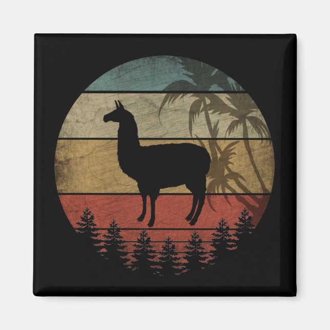 VINTAGE RETRO LAMA MAGNET (Framsidan)