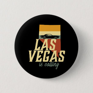Vintage Retro Las Vegas Nevada USA City Karta Knapp
