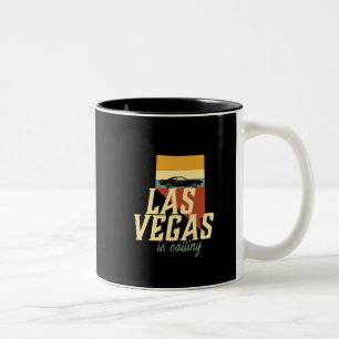 Vintage Retro Las Vegas Nevada USA City Karta Två-Tonad Mugg