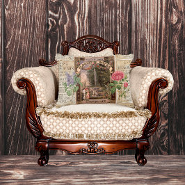 Vintage Retro Lilac Ro Parfym Soap Round Pillow Prydnadskudde