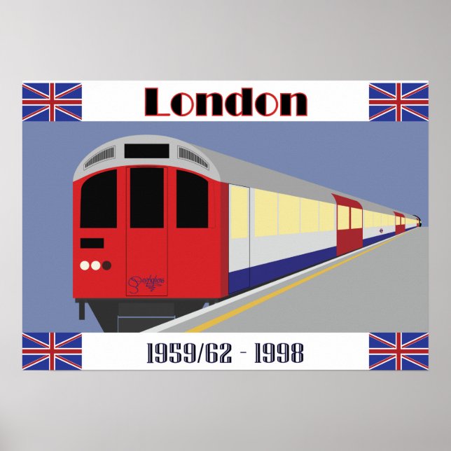 Vintage Retro London Tåg vykort Poster (Framsidan)