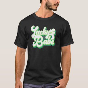 Vintage Retro Lucky Babe Bröllop Henparty T Shirt