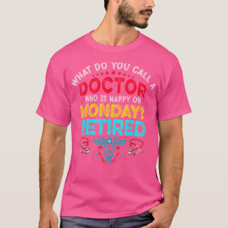 Vintage Retro Lycklig Pension Funny A Doktor Reti T Shirt