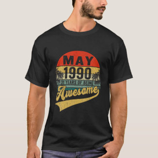 Vintage Retro Maj 1990 31-årspresenter 31 År T Shirt