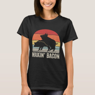 Vintage Retro Makin Bacon Gris Bacon T Shirt