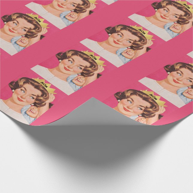 Vintage Retro Mamma Krona Mors Dag Presentpapper (Hörn)