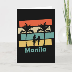 Vintage Retro Manila Filippinerna Semester  Kort