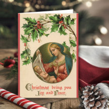 Vintage Retro Mary och Baby Jesus jul