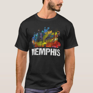 Vintage Retro Memphis Tennessee Skyline Gift T Shirt