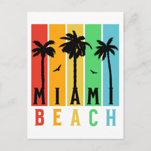 Vintage Retro Miami-stranden Vykort