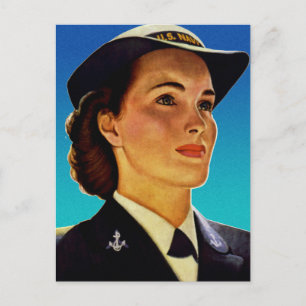 Vintage Retro Militära kvinnor Vinkara flottan Vykort