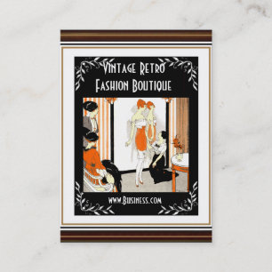 Vintage Retro Mode Affärskort Butik 5 Visitkort