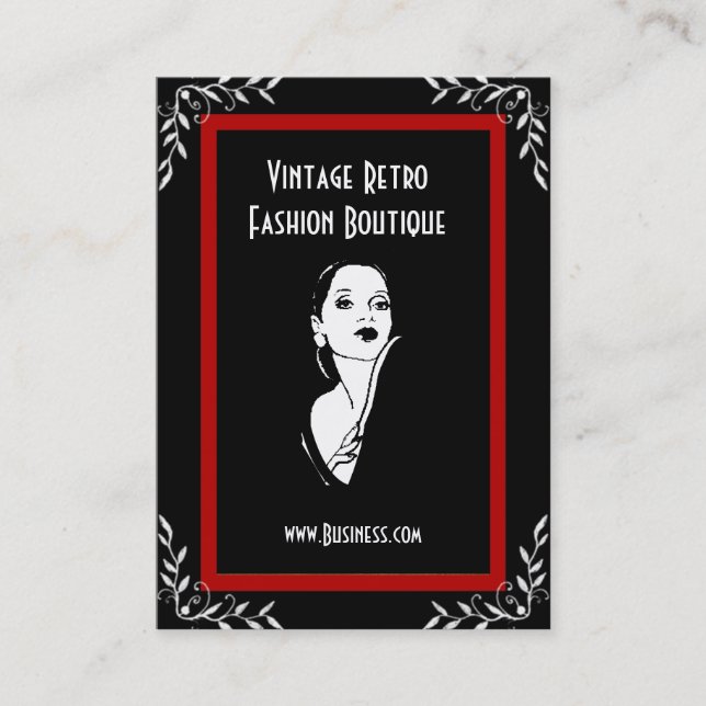 Vintage Retro Mode Banderoll 3 Visitkort (Framsida)