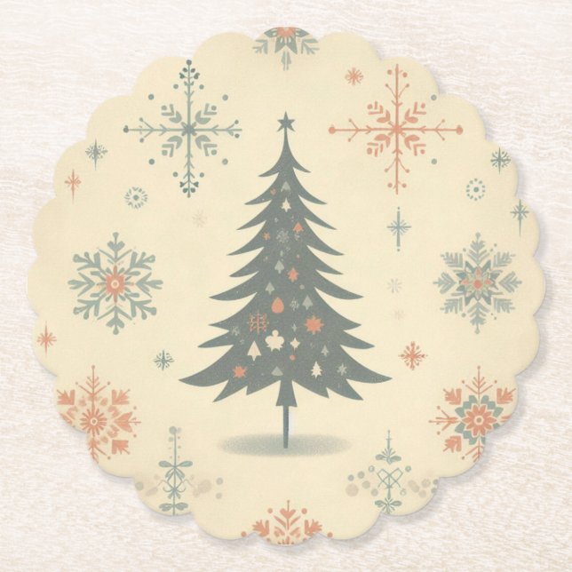Vintage/Retro modern jul/vinter Underlägg Papper (Framsida)