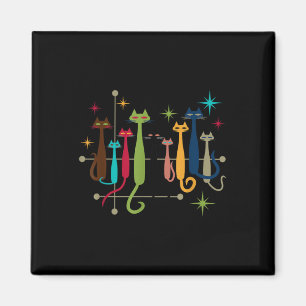 Vintage Retro Modern look Cats 50:s 60-tal i mitte Magnet