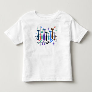 Vintage Retro Modern look Cats 50s 60-tal i mitten T Shirt
