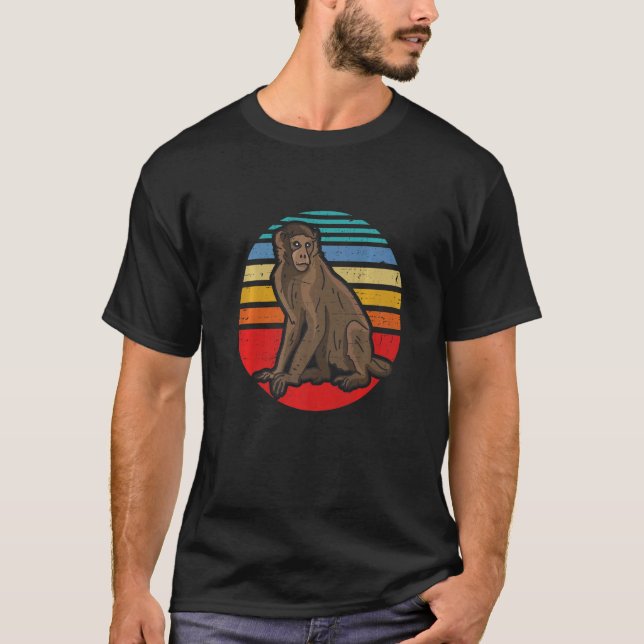 Vintage Retro Monkey T Shirt (Framsida)