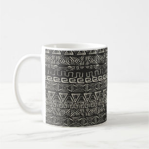 vintage retro mönster. Aztec-bakgrund. Kaffemugg