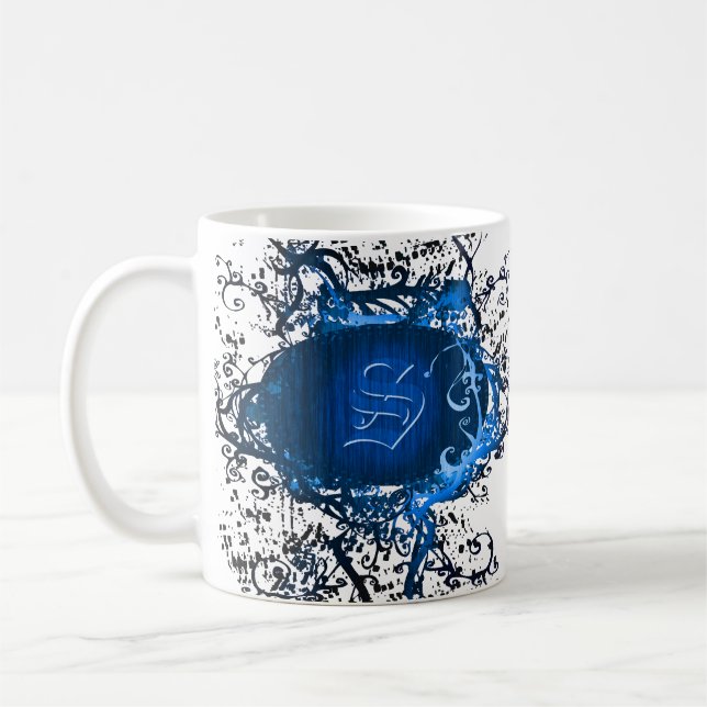 Vintage Retro Mönster Monogram S Kaffemugg (Vänster)