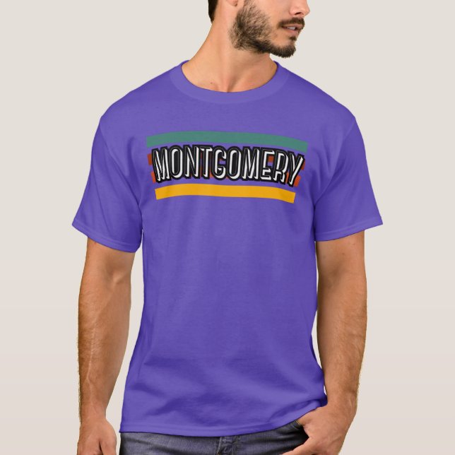 Vintage Retro Montgomery T Shirt (Framsida)