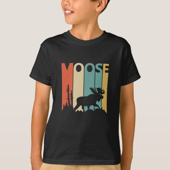 Vintage Retro Moose Gift Idea T Shirt (Framsida)
