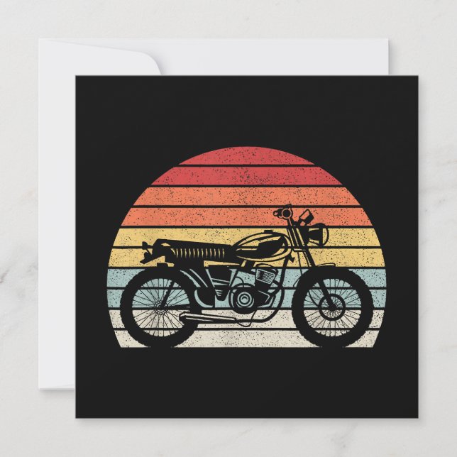Vintage Retro Motorcykel Inbjudningar (Framsida)