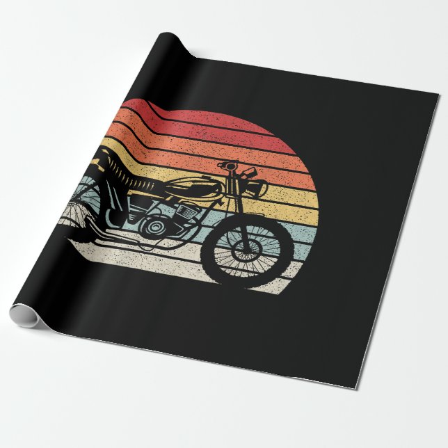 Vintage Retro Motorcykel Presentpapper (Utrullad)
