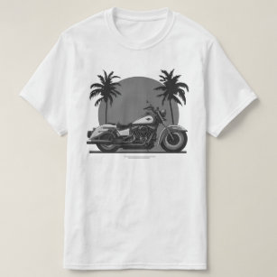 Vintage Retro-motorcykel, svart och vit slitbana T Shirt