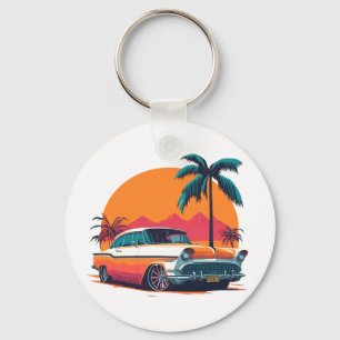 Vintage Retro Muscle Cars Classic Coola Sports Car Nyckelring