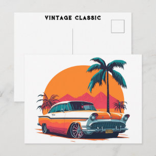 Vintage Retro Muskelbilar Låg Rider Cool Klassike Vykort