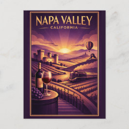 Vintage Retro Napa Valley Kalifornien Vykort för v