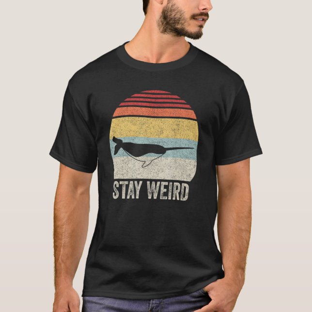 Vintage Retro Narwhal-Konstig T Shirt (Framsida)