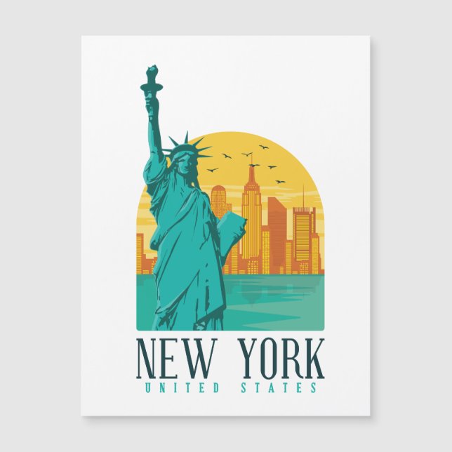 Vintage Retro New York Skyline  (Framsida)
