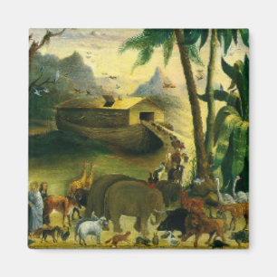 Vintage Retro Noahs Ark med djurets Magnet