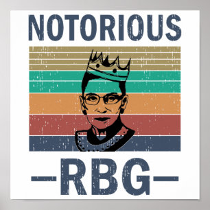 Vintage Retro Notorious RBG Ruth Bader Ginsburg Poster