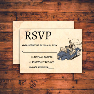 Vintage Retro Ny gifta par Rustic Bröllop OSA Kort