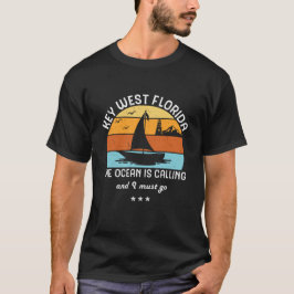 Vintage Retro Nyckel Väster Florida Sailing T Shirt