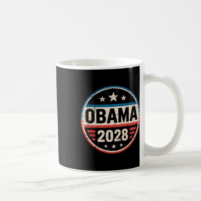 Vintage Retro Obama inför president 2028 Kaffemugg (Höger)