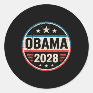 Vintage Retro Obama till president 2028 Runt Klistermärke