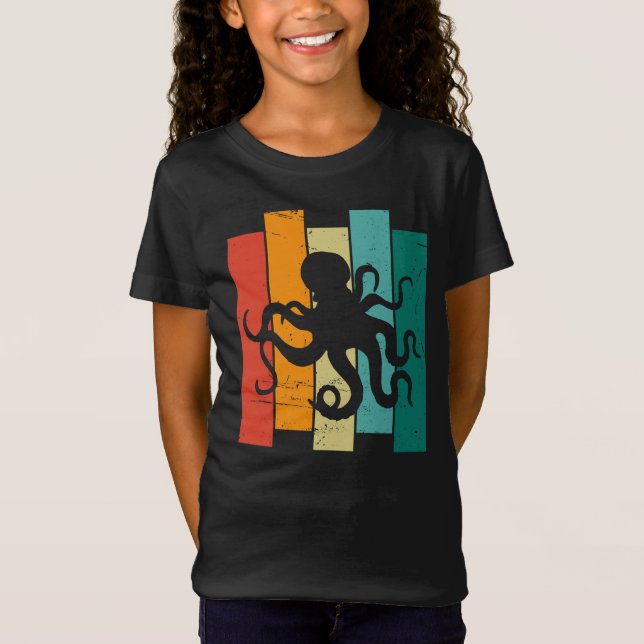 Vintage Retro Octopus T Shirt (Framsida)