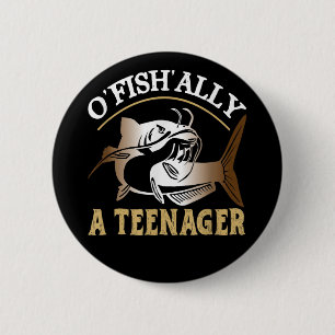 Vintage Retro O'Fishally A Tonåring Knapp