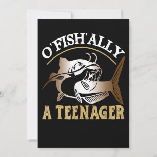 Vintage Retro O'Fishally En Tonåring Inbjudningar