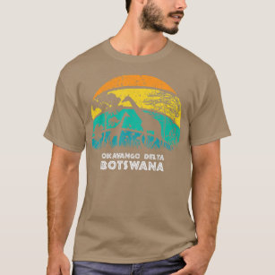 Vintage Retro Okavango Delta Botswana Afrika Safar T Shirt