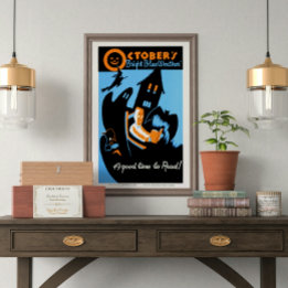 Vintage Retro-oktober - bra tid att läsa Poster