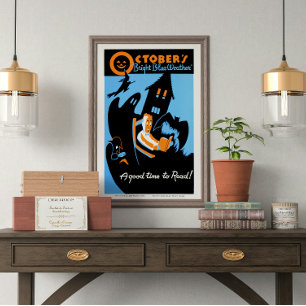 Vintage Retro-oktober - bra tid att läsa Poster