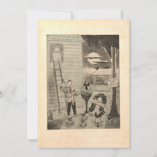 Vintage Retro Old Romantic Couple Rustic Bröllop Inbjudningar