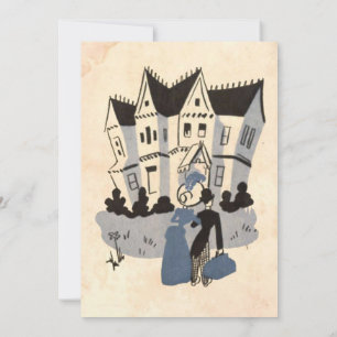 Vintage Retro Old Rustic Couple Romantic Bröllop Inbjudningar