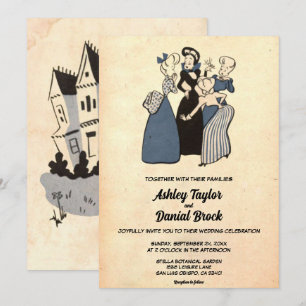 Vintage Retro Old Rustic Funny Sarcasm Bröllop Inbjudningar