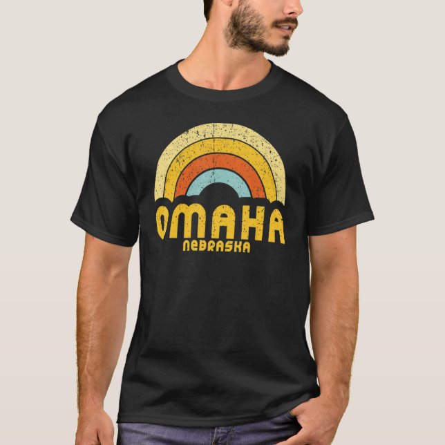 Vintage Retro Omaha Nebraska T Shirt (Framsida)