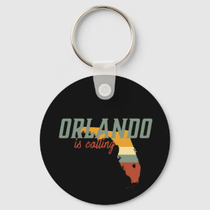 Vintage Retro Orlando Florida USA City Karta Nyckelring
